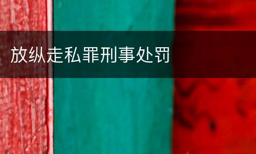 放纵走私罪刑事处罚