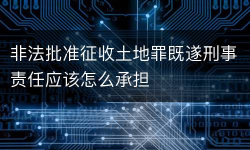 非法批准征收土地罪既遂刑事责任应该怎么承担