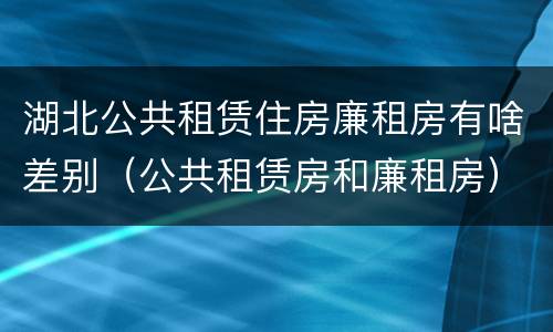 湖北公共租赁住房廉租房有啥差别（公共租赁房和廉租房）