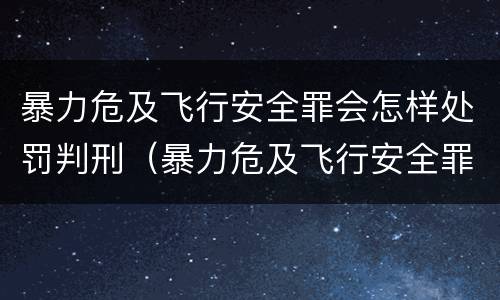 暴力危及飞行安全罪会怎样处罚判刑（暴力危及飞行安全罪会怎样处罚判刑多久）