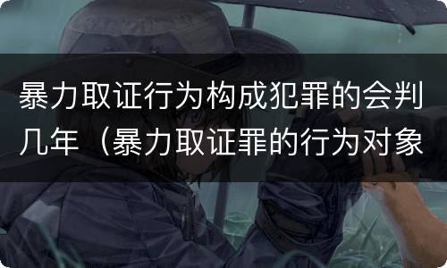 暴力取证行为构成犯罪的会判几年（暴力取证罪的行为对象）