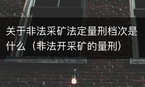 关于非法采矿法定量刑档次是什么（非法开采矿的量刑）