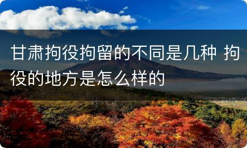 甘肃拘役拘留的不同是几种 拘役的地方是怎么样的