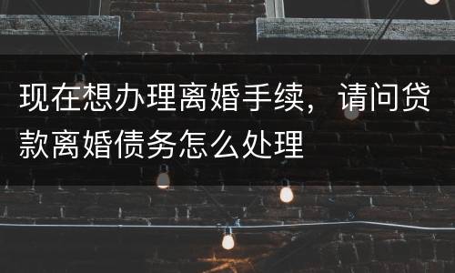 现在想办理离婚手续，请问贷款离婚债务怎么处理