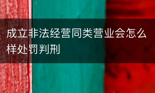 成立非法经营同类营业会怎么样处罚判刑