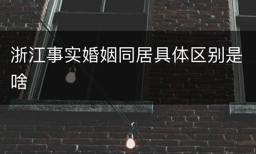 浙江事实婚姻同居具体区别是啥