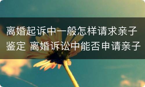 离婚起诉中一般怎样请求亲子鉴定 离婚诉讼中能否申请亲子鉴定