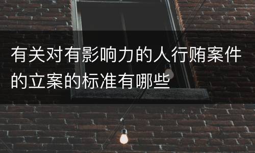 有关对有影响力的人行贿案件的立案的标准有哪些