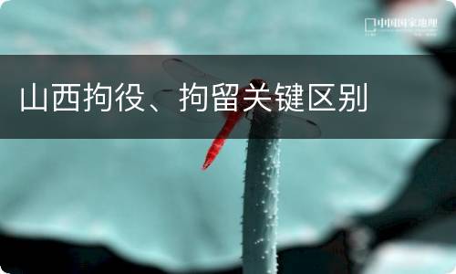 山西拘役、拘留关键区别