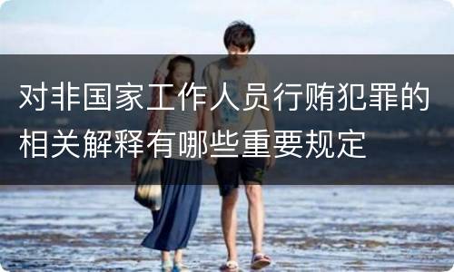 对非国家工作人员行贿犯罪的相关解释有哪些重要规定