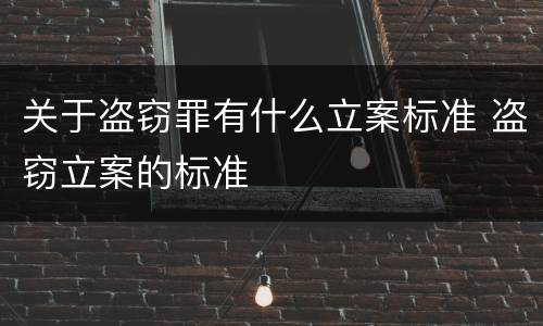关于盗窃罪有什么立案标准 盗窃立案的标准