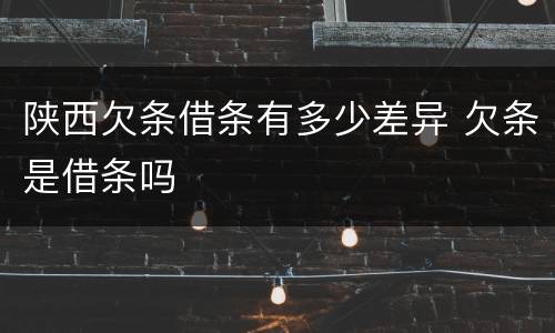 陕西欠条借条有多少差异 欠条是借条吗