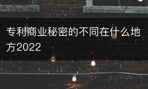 专利商业秘密的不同在什么地方2022