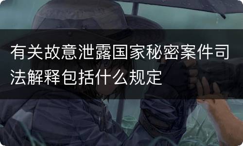 有关故意泄露国家秘密案件司法解释包括什么规定