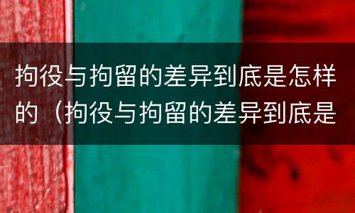 拘役与拘留的差异到底是怎样的（拘役与拘留的差异到底是怎样的关系）