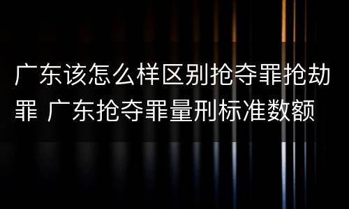 广东该怎么样区别抢夺罪抢劫罪 广东抢夺罪量刑标准数额