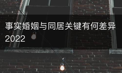 事实婚姻与同居关键有何差异2022
