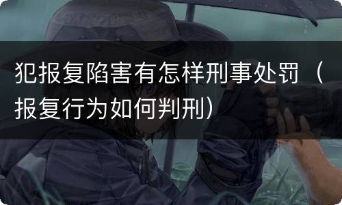 犯报复陷害有怎样刑事处罚（报复行为如何判刑）