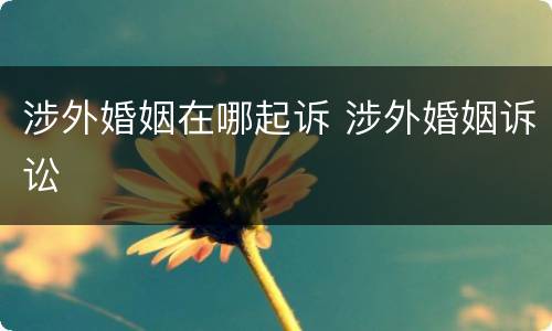 涉外婚姻在哪起诉 涉外婚姻诉讼