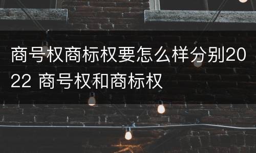 商号权商标权要怎么样分别2022 商号权和商标权