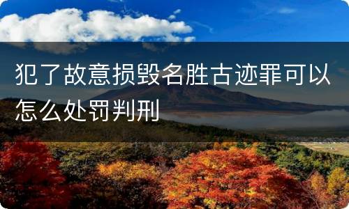 犯了故意损毁名胜古迹罪可以怎么处罚判刑