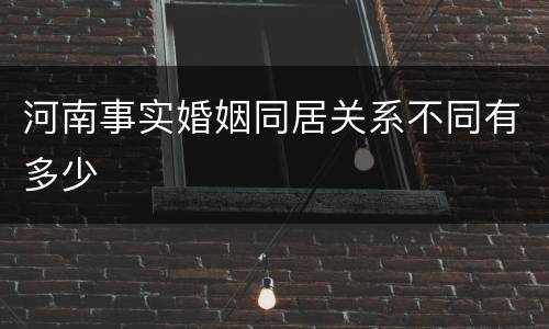 河南事实婚姻同居关系不同有多少