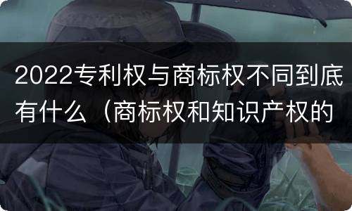 2022专利权与商标权不同到底有什么（商标权和知识产权的区别）