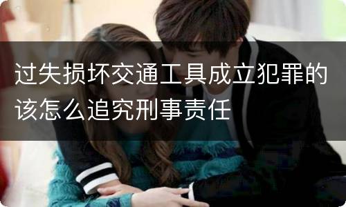 过失损坏交通工具成立犯罪的该怎么追究刑事责任
