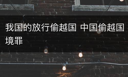 我国的放行偷越国 中国偷越国境罪