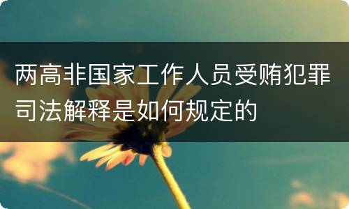 两高非国家工作人员受贿犯罪司法解释是如何规定的
