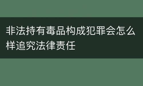 非法持有毒品构成犯罪会怎么样追究法律责任