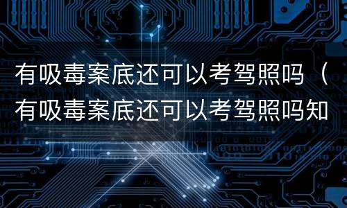 有吸毒案底还可以考驾照吗（有吸毒案底还可以考驾照吗知乎）