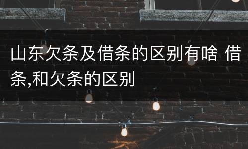 山东欠条及借条的区别有啥 借条,和欠条的区别