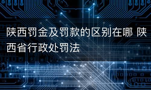 陕西罚金及罚款的区别在哪 陕西省行政处罚法