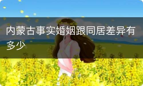 内蒙古事实婚姻跟同居差异有多少