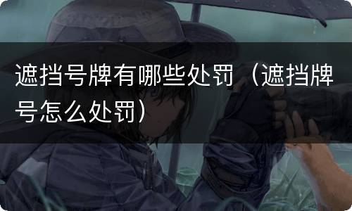 遮挡号牌有哪些处罚（遮挡牌号怎么处罚）