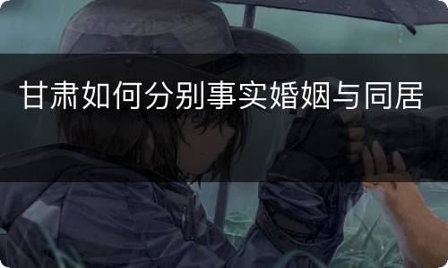 甘肃如何分别事实婚姻与同居