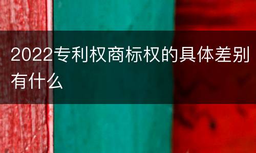 2022专利权商标权的具体差别有什么