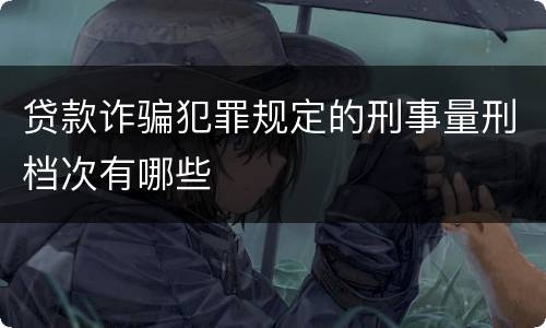 贷款诈骗犯罪规定的刑事量刑档次有哪些