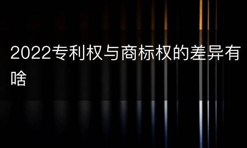 2022专利权与商标权的差异有啥