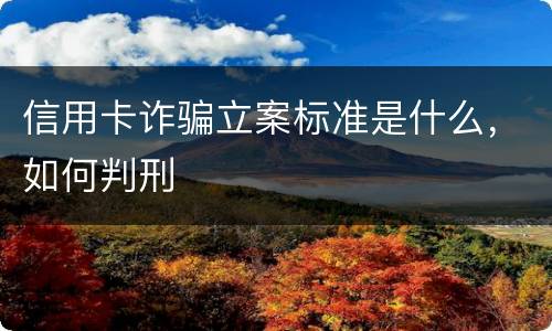 信用卡诈骗立案标准是什么，如何判刑