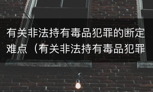 有关非法持有毒品犯罪的断定难点（有关非法持有毒品犯罪的断定难点分析）