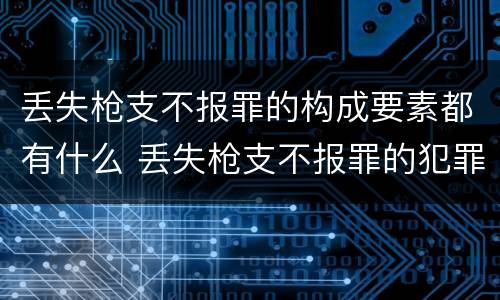 丢失枪支不报罪的构成要素都有什么 丢失枪支不报罪的犯罪主体是