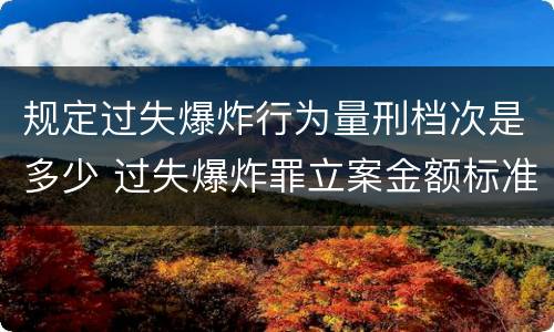 规定过失爆炸行为量刑档次是多少 过失爆炸罪立案金额标准