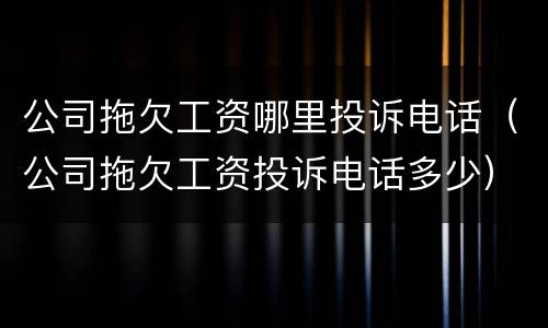 公司拖欠工资哪里投诉电话（公司拖欠工资投诉电话多少）