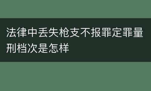 法律中丢失枪支不报罪定罪量刑档次是怎样