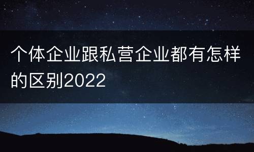 个体企业跟私营企业都有怎样的区别2022