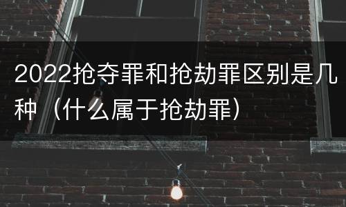 2022抢夺罪和抢劫罪区别是几种（什么属于抢劫罪）