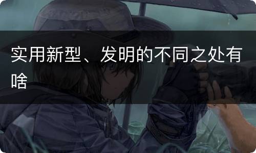 实用新型、发明的不同之处有啥