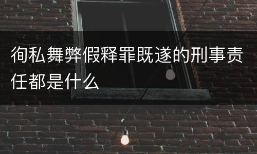 徇私舞弊假释罪既遂的刑事责任都是什么